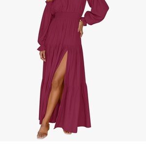 Elegant Burgundy Maxi Dress